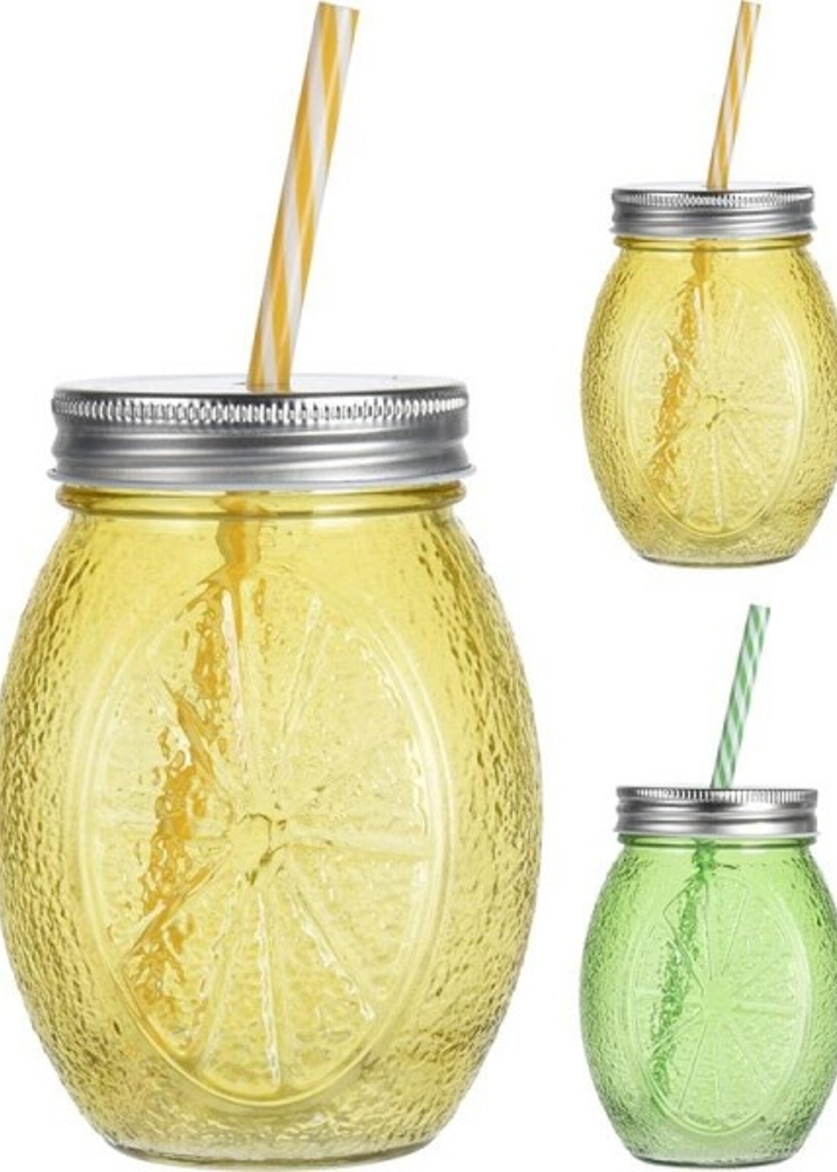 Drinkglas met rietje per stuk