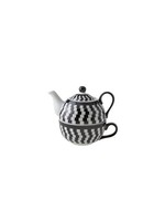 Cosy & Trendy Tea for one Ø11,5xh14cm zwart/wit