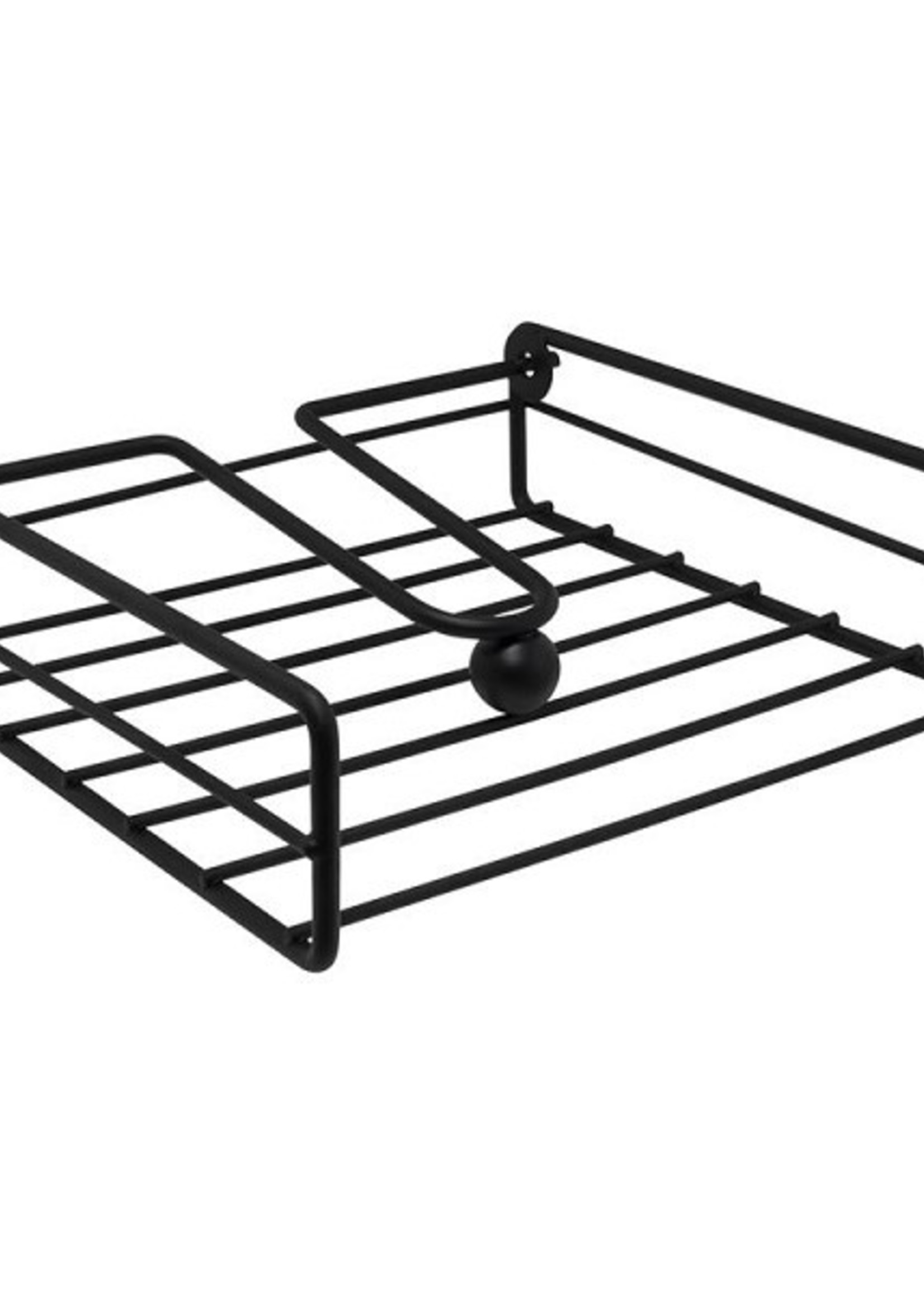 Servethouder metaal 19,5x19,5x5,5cm mat zwart