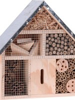 Insectenhotel hout metalen dak 29,5x28cm