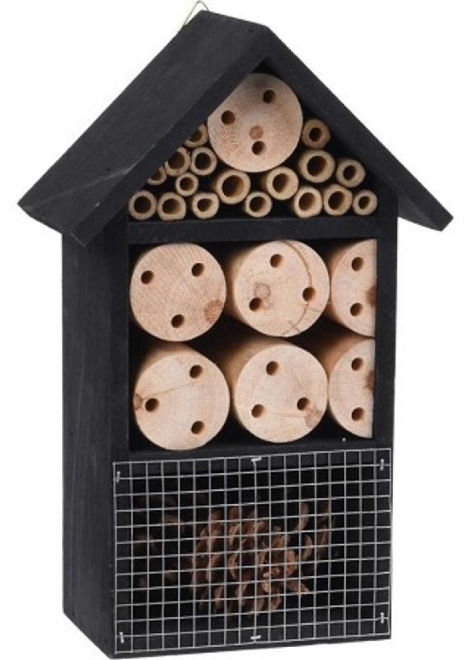 Insectenhotel hout 25cm zwart