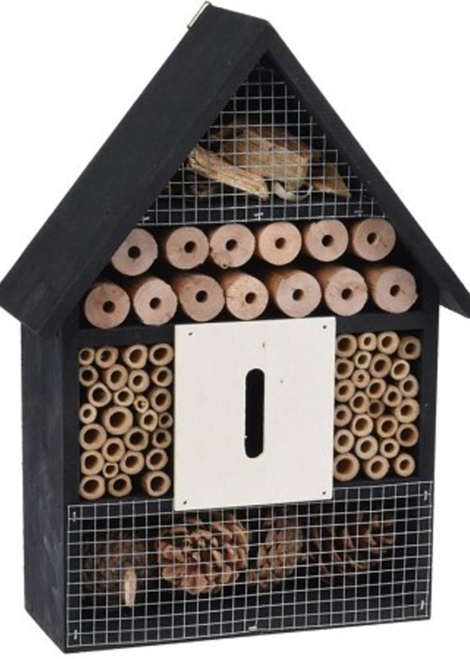 Insectenhotel hout 30cm zwart