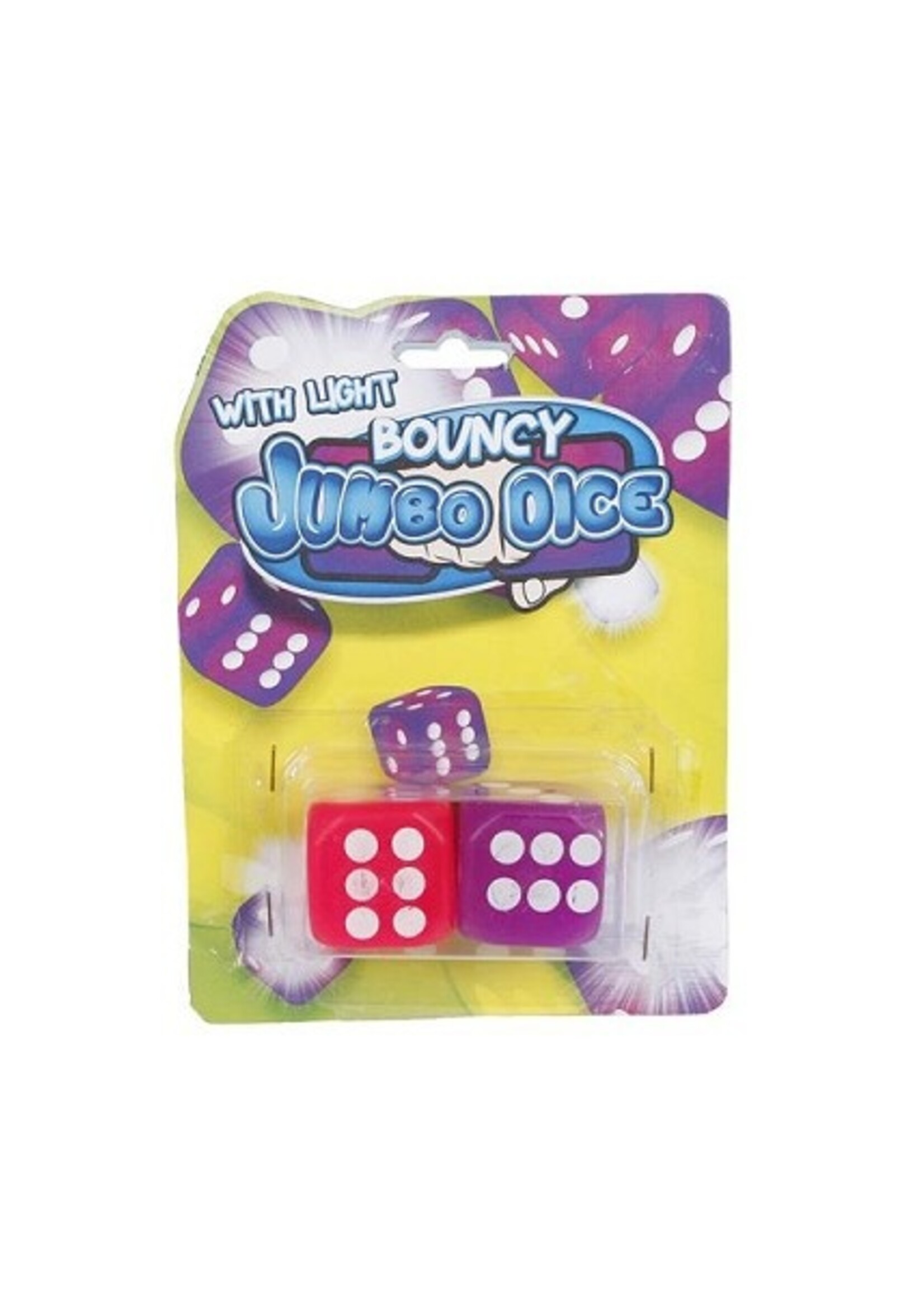 Jumbo dobbelstenen 2 stuks met licht 3,6cm