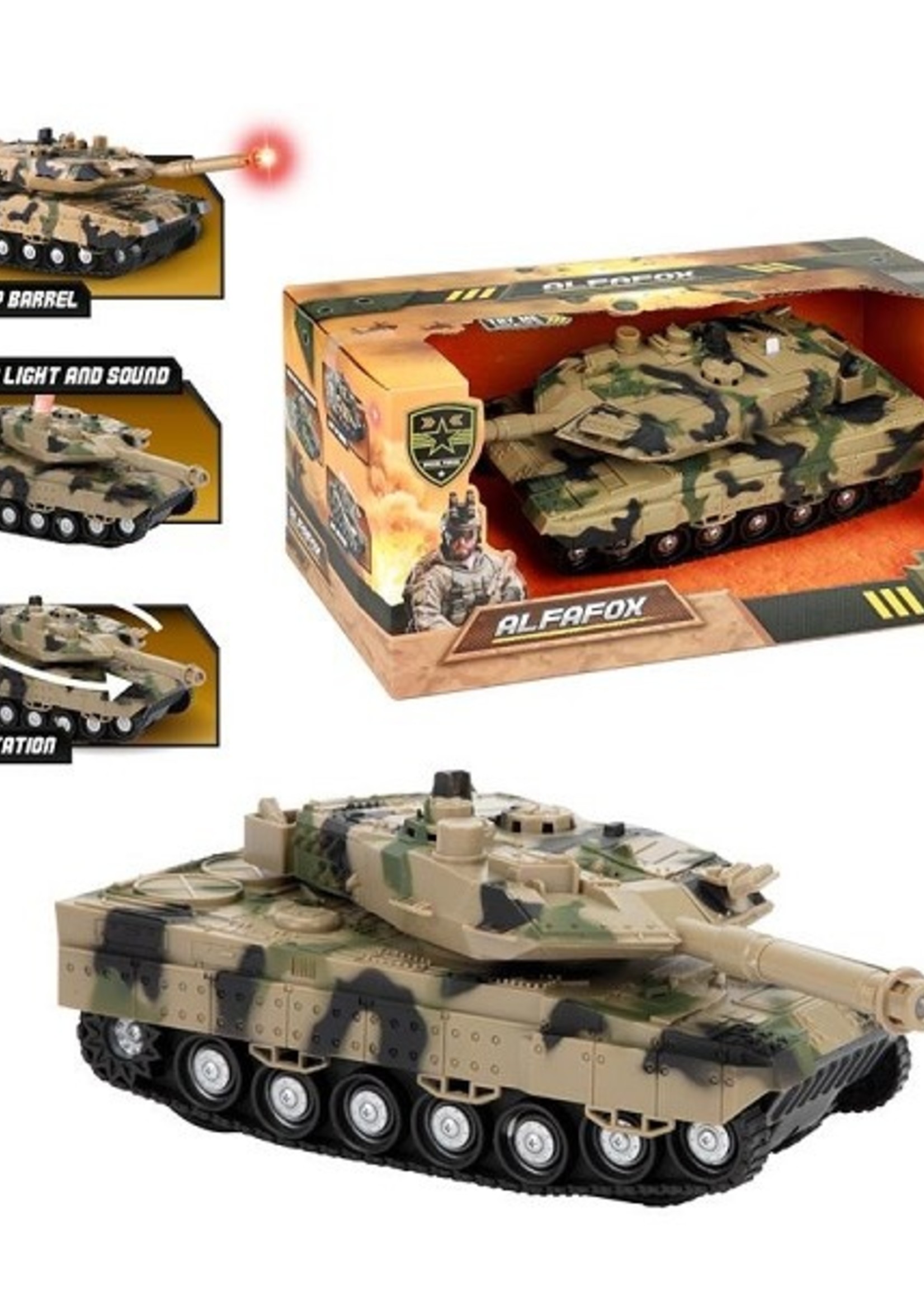 Toi Toys Alfafox Tank militair frictie + licht en geluid