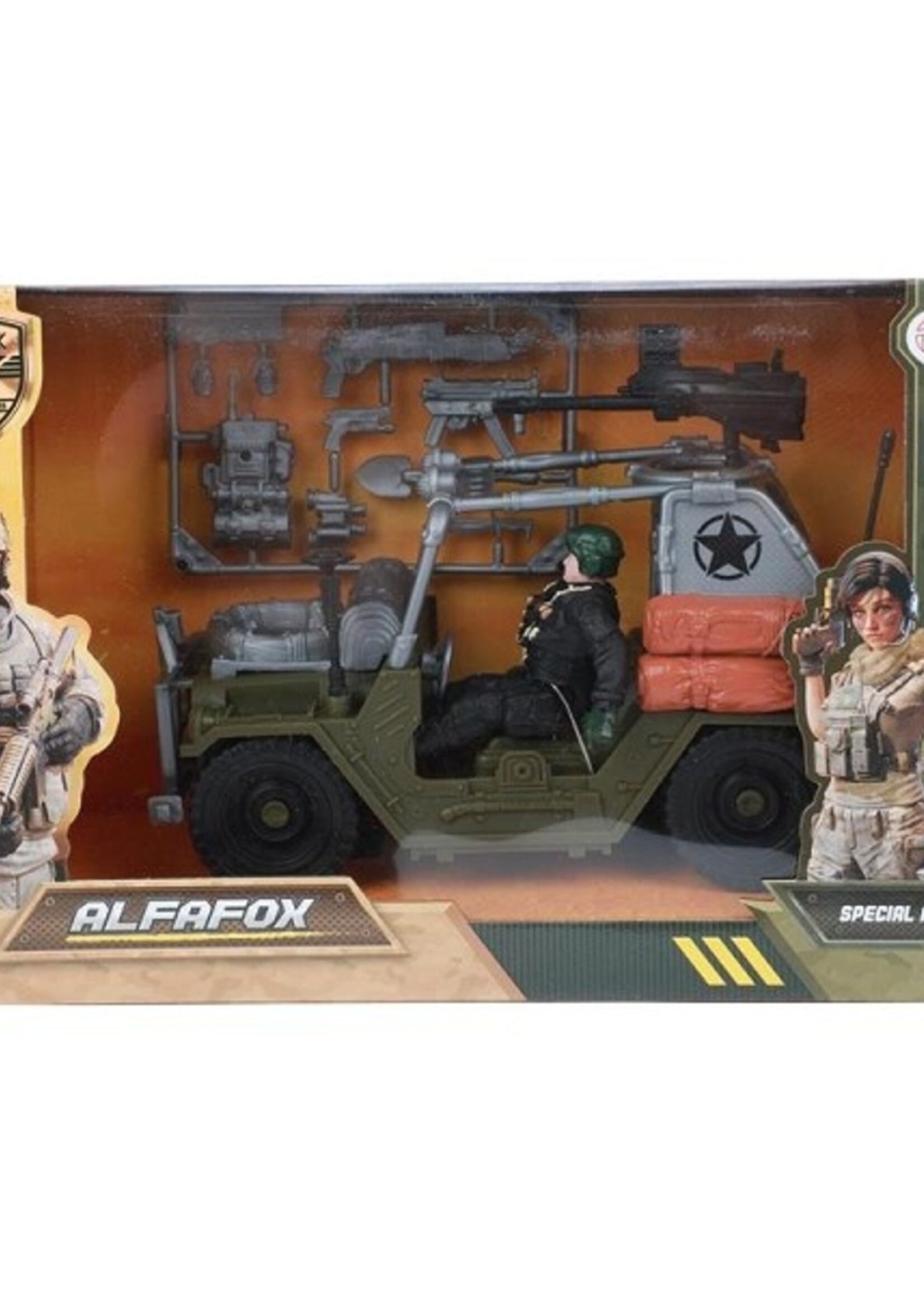 Toi Toys Alfafox Militair Speelset Jeep met accessoires