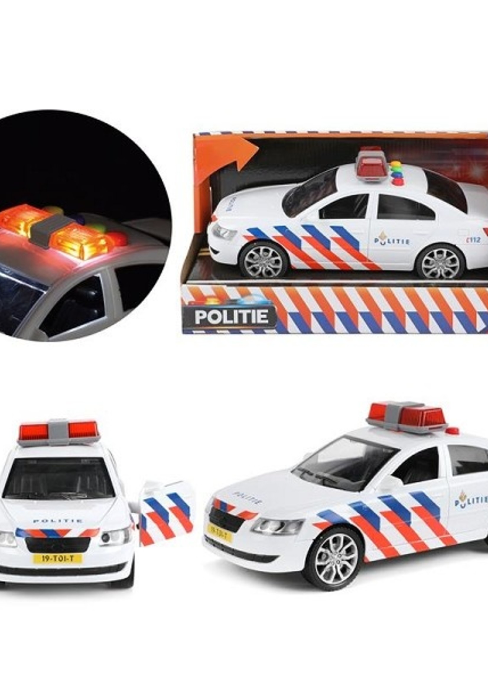 Toi Toys Politieauto 28cm frictie + licht en geluid