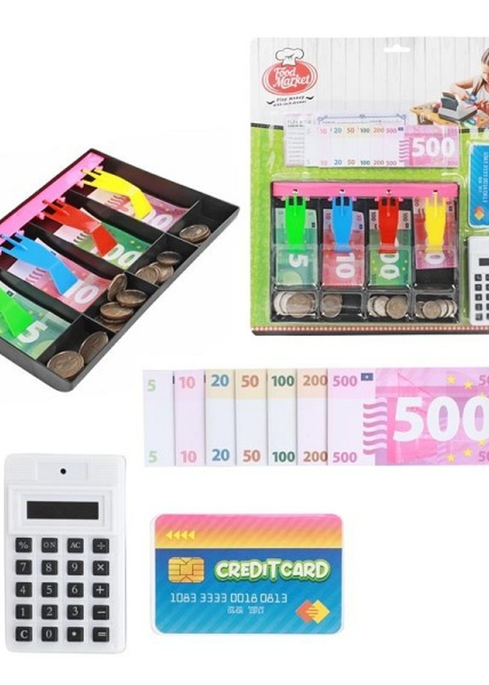 Toi Toys Food Market Geldlade met euros rekenmachine
