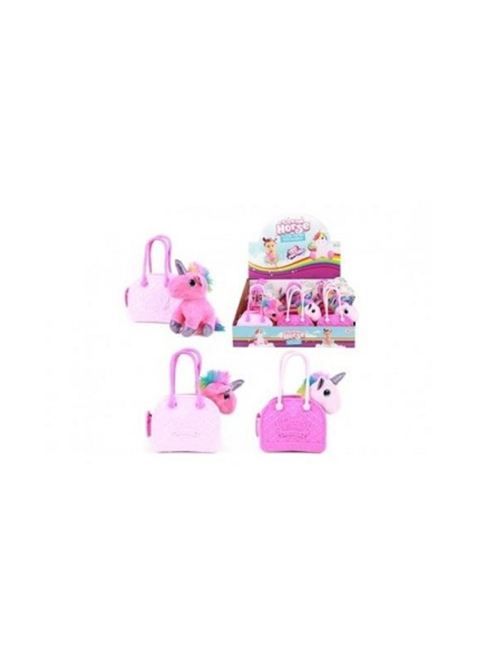 Toi Toys Pluche eenhoorn in handtas 16x11x6,5cm
