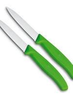 Victorinox SwissClassic schilmesje 8cm gekarteld groen (set van 2)