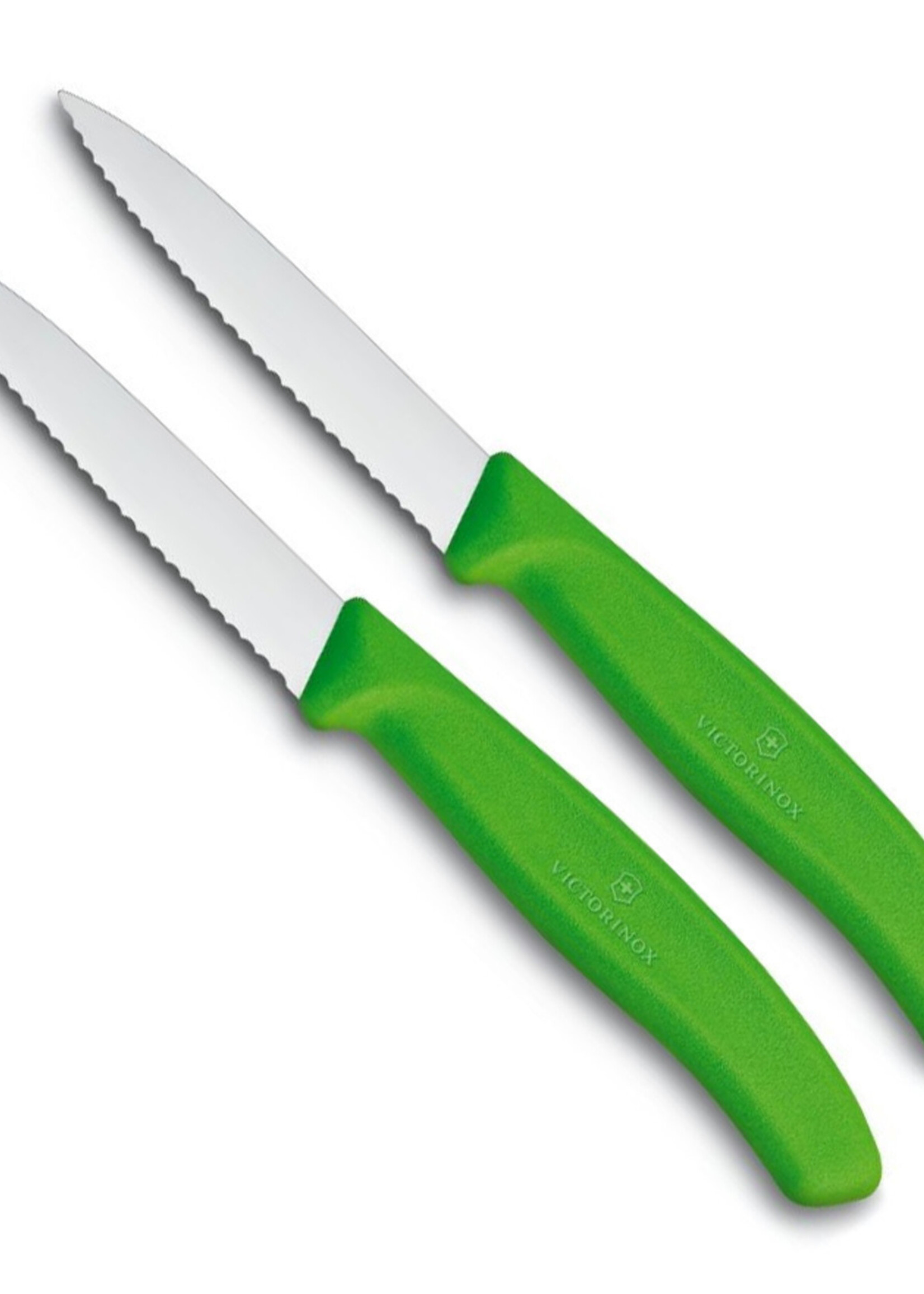Victorinox SwissClassic schilmesje 8cm gekarteld groen (set van 2)