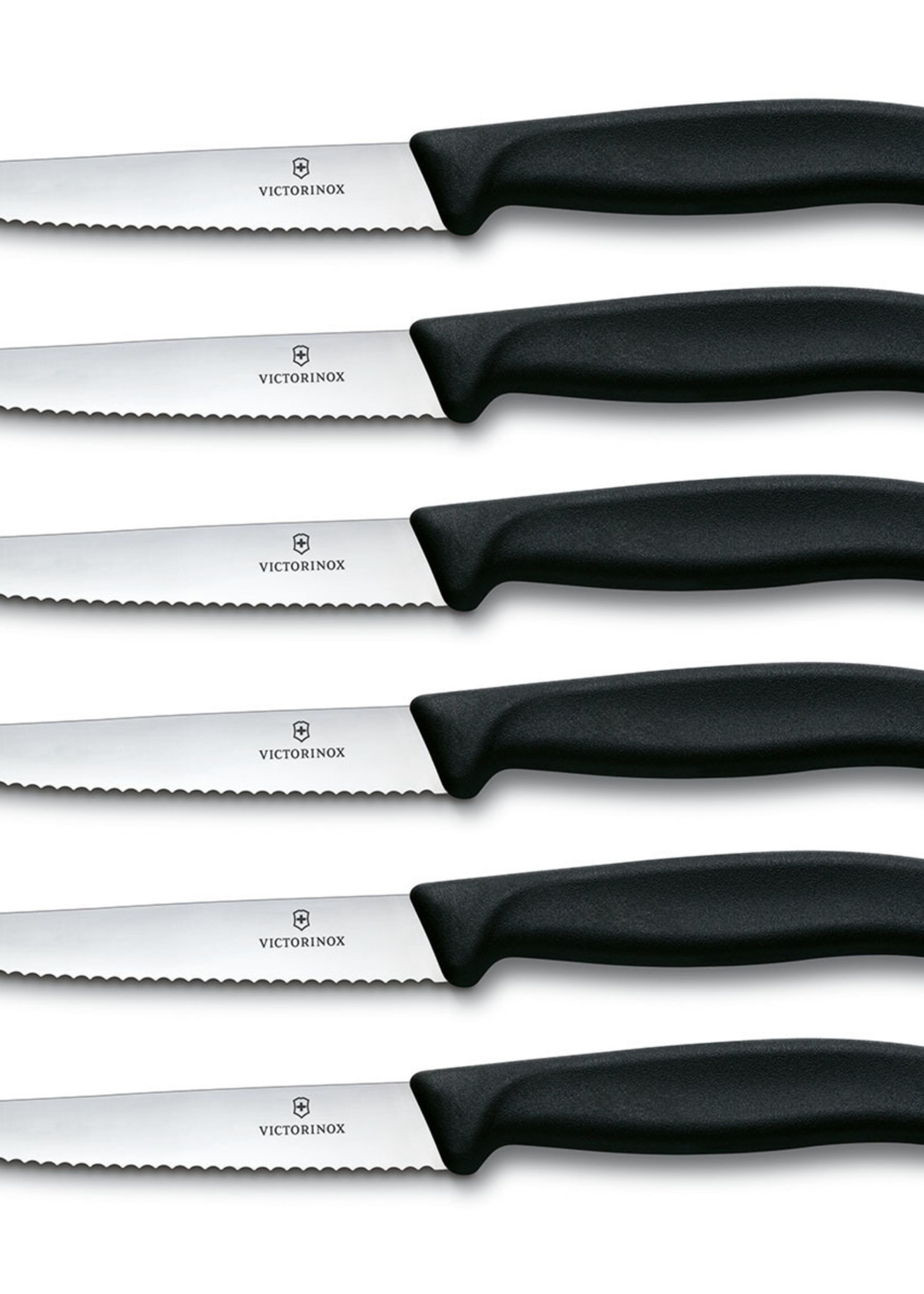 Victorinox steakmes zwart per 6 verpakt