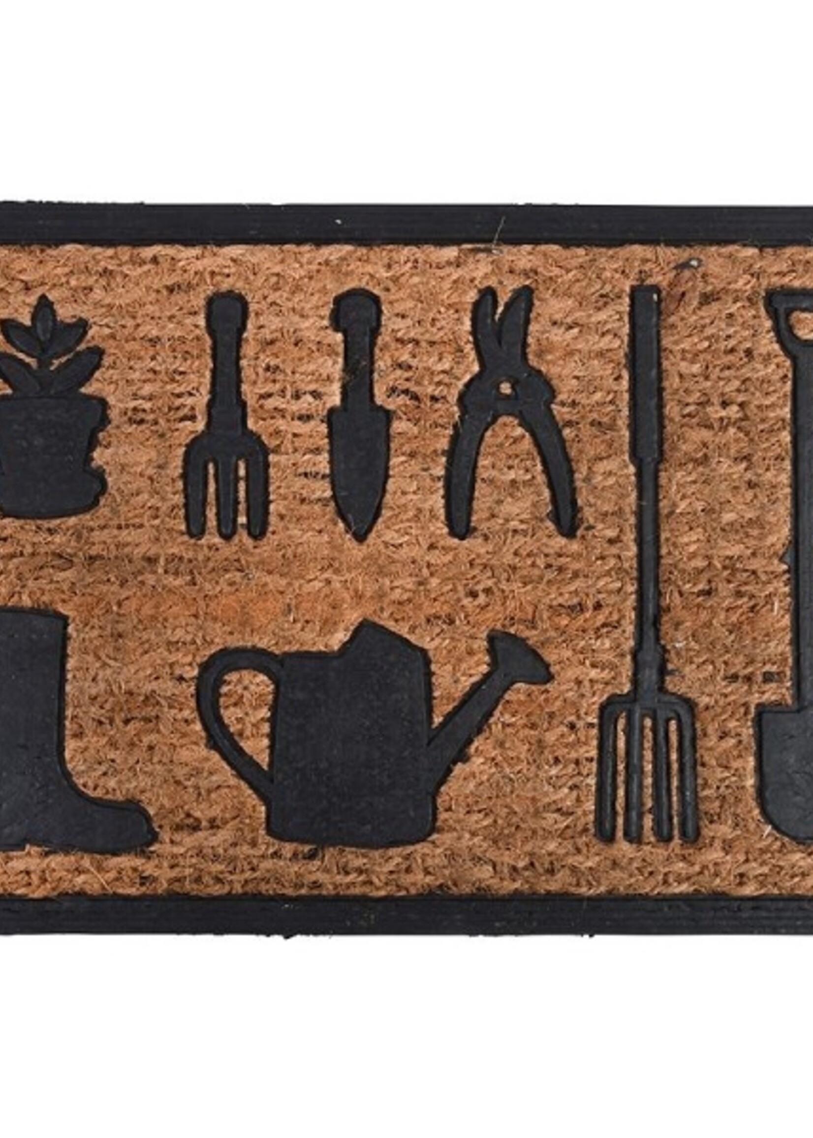 Esschert Design Deurmat rubber/kokos tuingereedschap 61x40cm