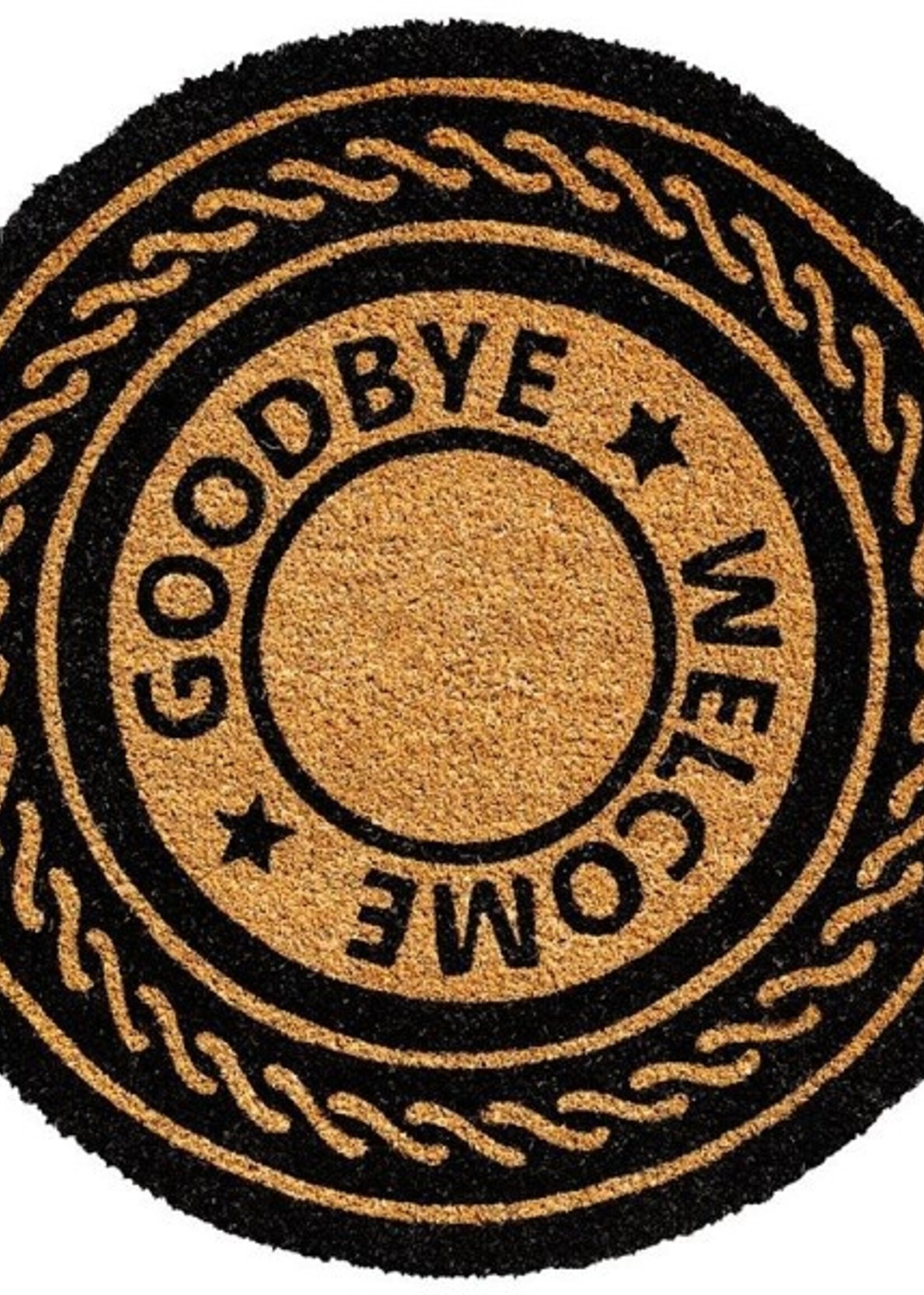 Deurmat Welcome goodbye kokos Ø60cm