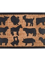 Esschert Design Deurmat rubber/kokos boerderijdieren 75x45cm