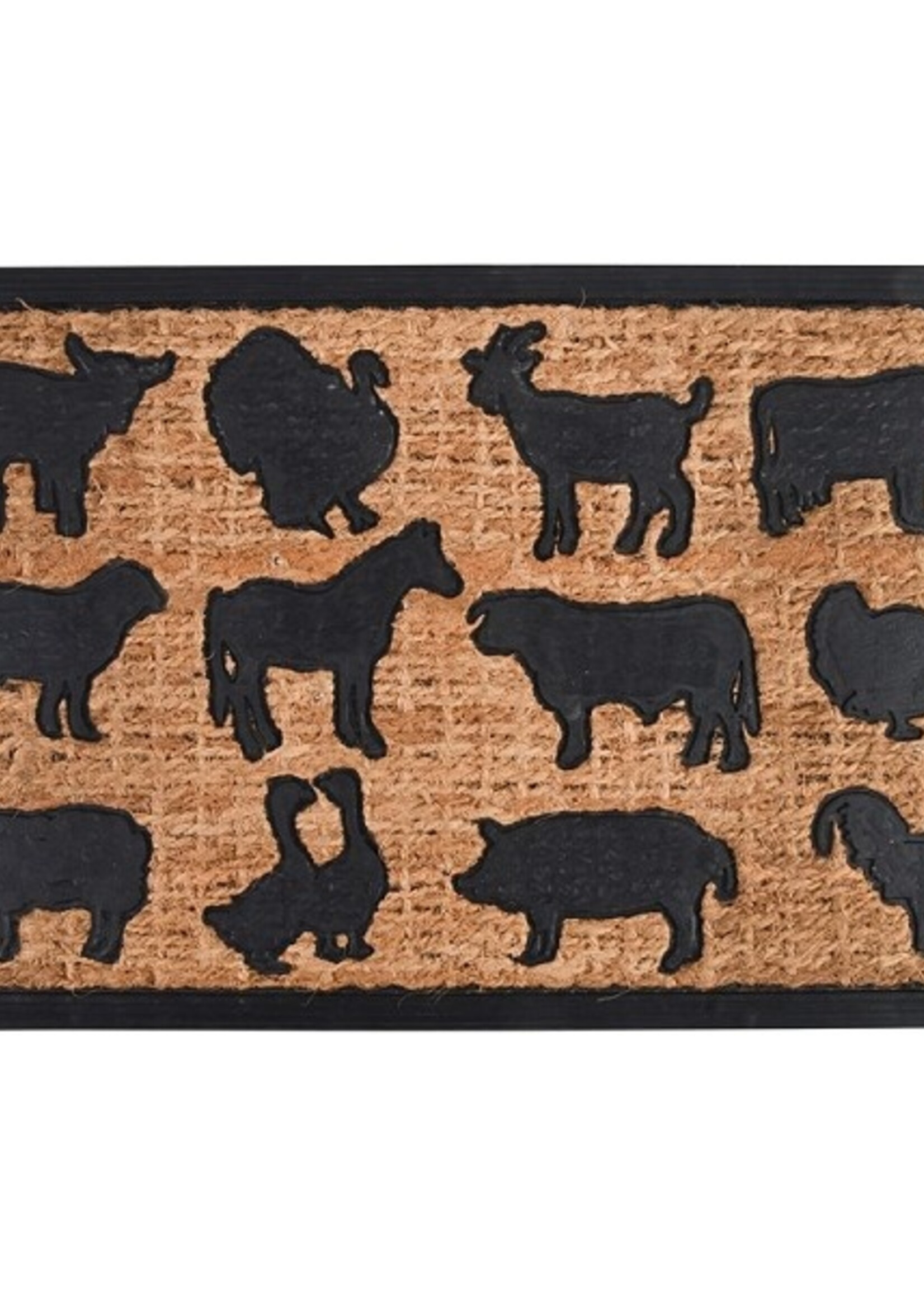 Esschert Design Deurmat rubber/kokos boerderijdieren 75x45cm