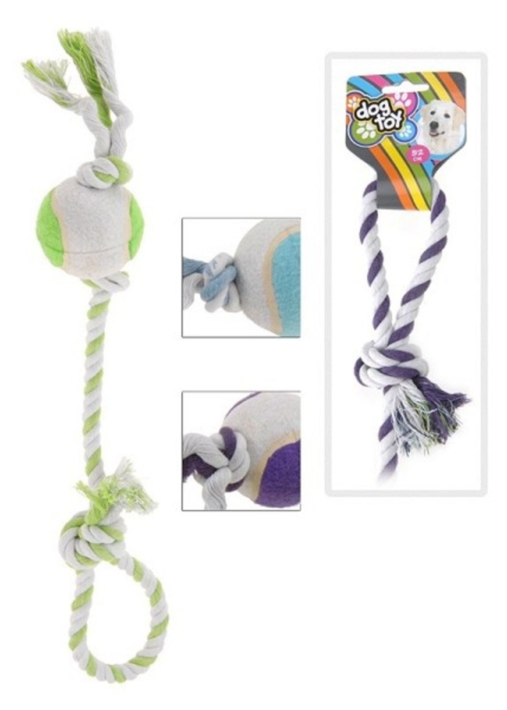 Hondentouw met bal 52cm