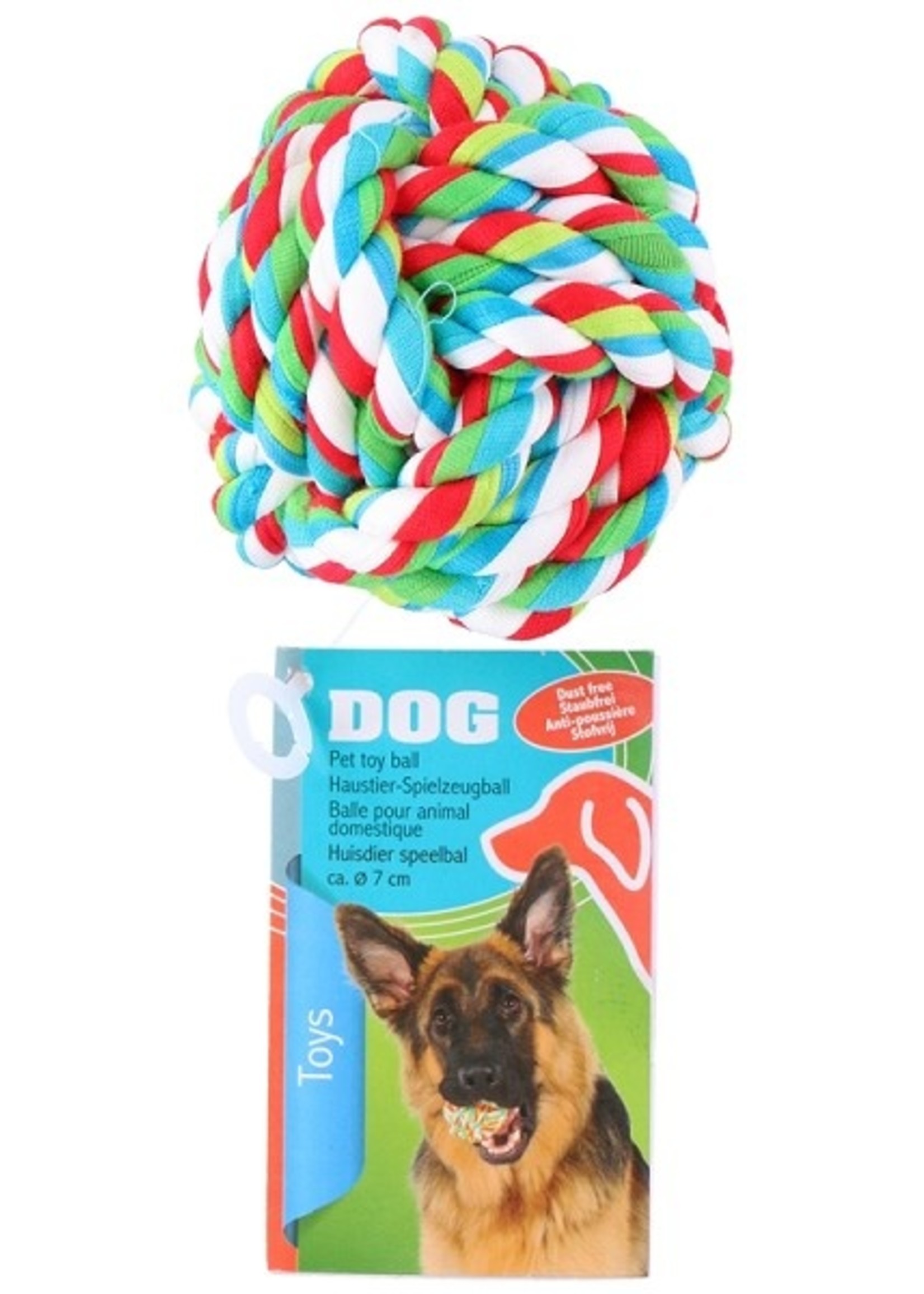 Huisdier speelbal touw katoen Ø6,5cm