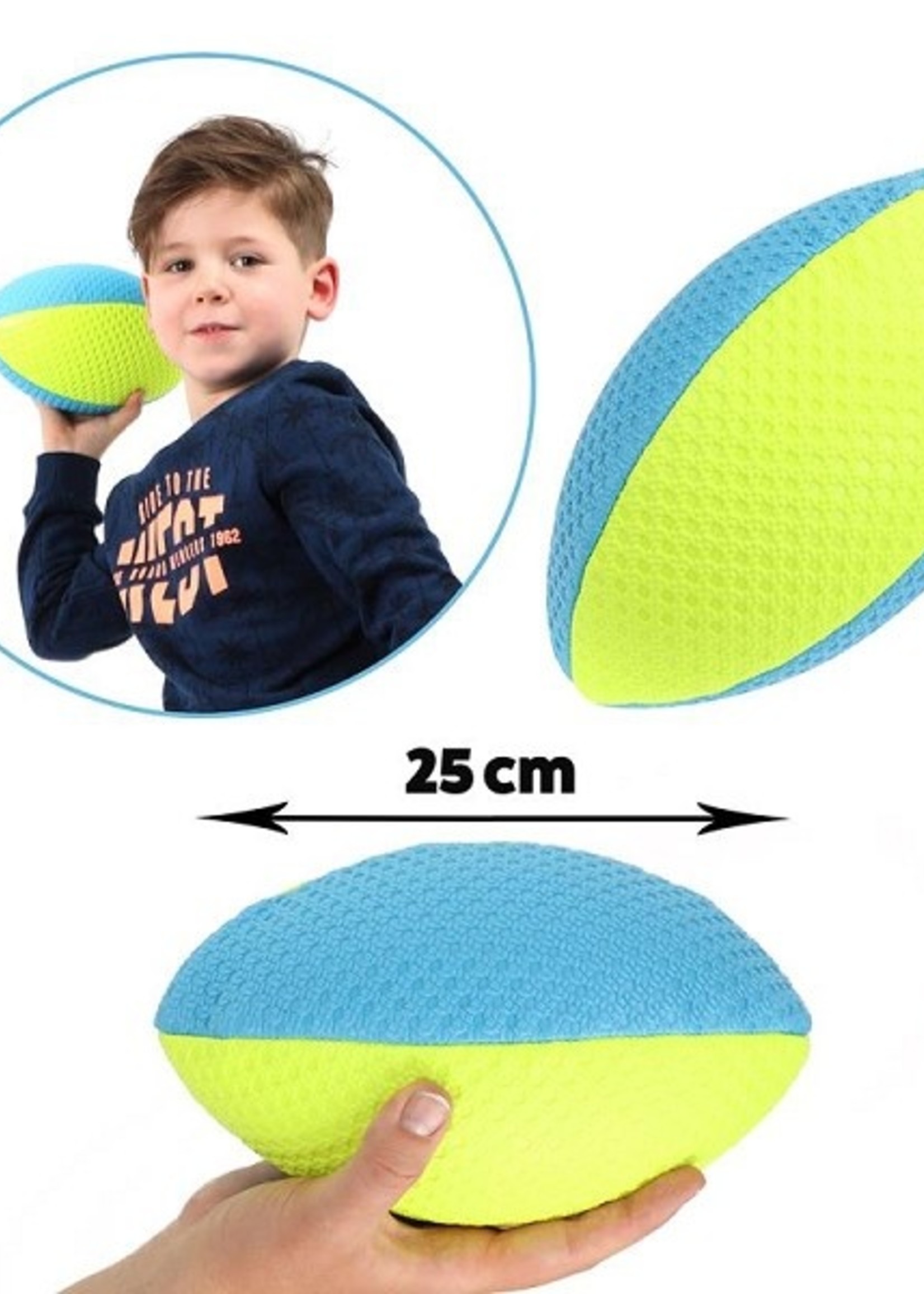 Zwitsal Toi Toys Pro Sports Rugbybal neon blauw/geel