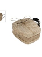 Onderzetters "Cup" naturel hout set a 4 stuks 9x10x1cm