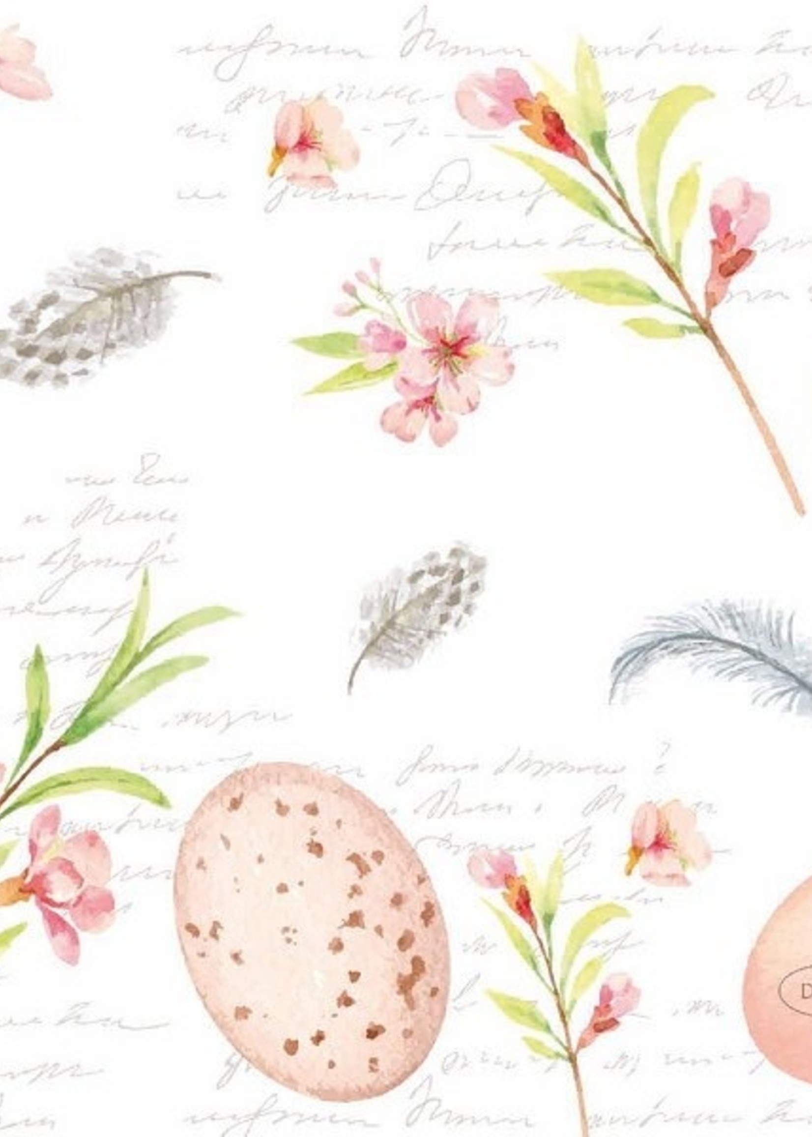 Duni Servetten Eggs & Feathers 24x24cm 3-laagstissue FSC pak a 20 servetten