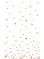 Duni Tafellaken Eggs & Feathers 138x220cm 3-laagstissue FSC pak a 20 servetten