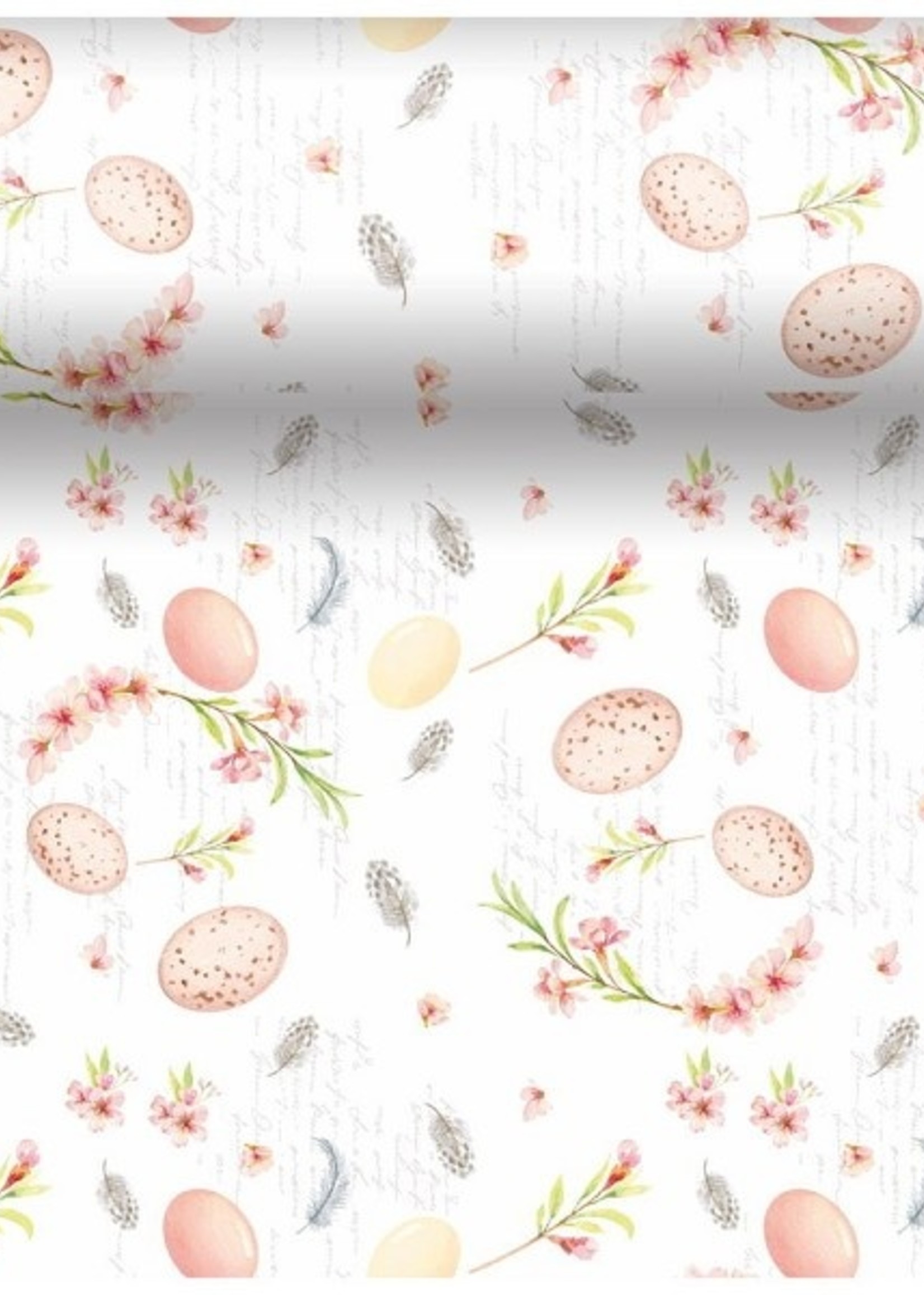 Duni 3-in-1 Eggs & Feathers 40x480cm tafelloper op rol