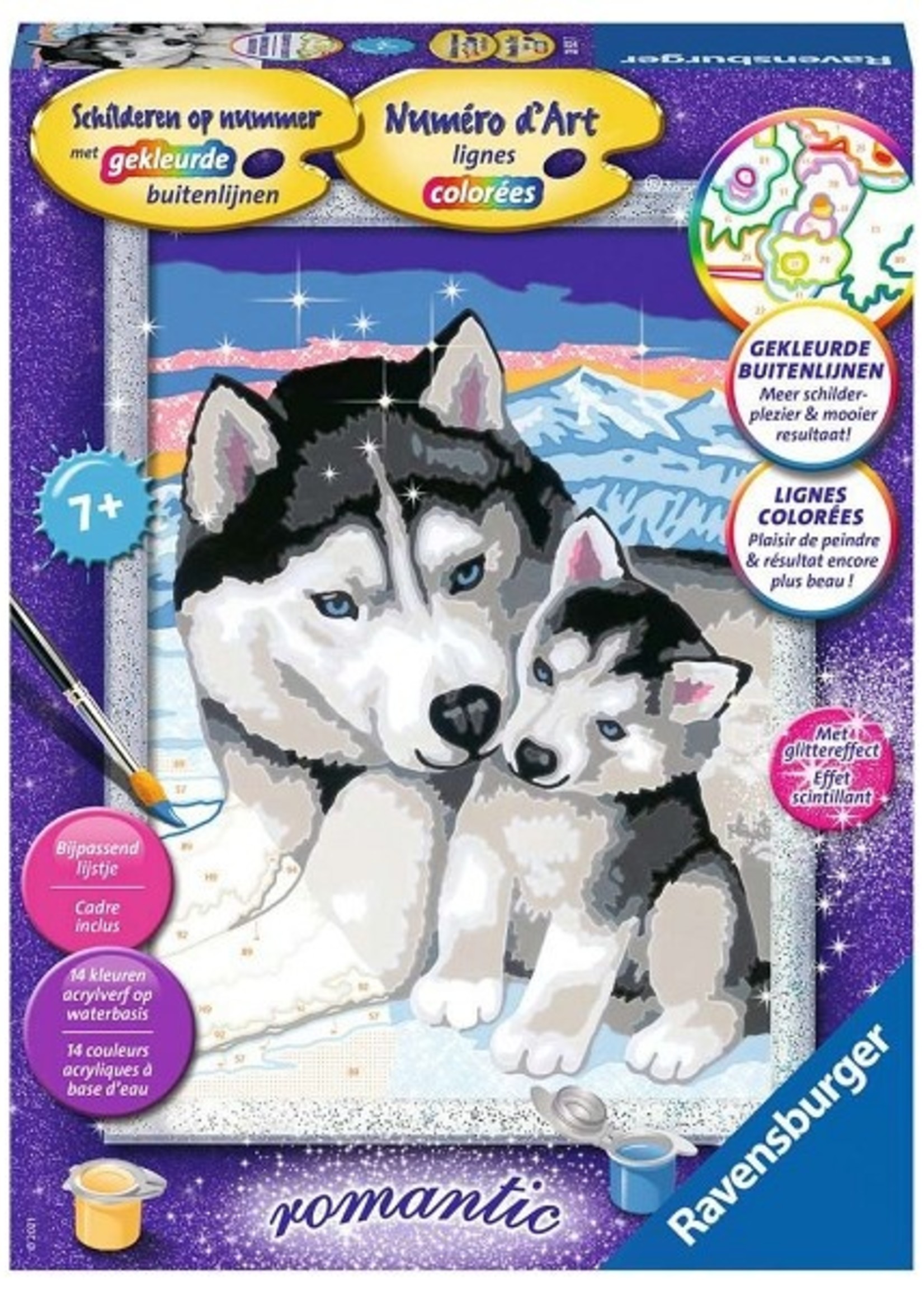 Ravensburger Schilderen op nummer Huskies