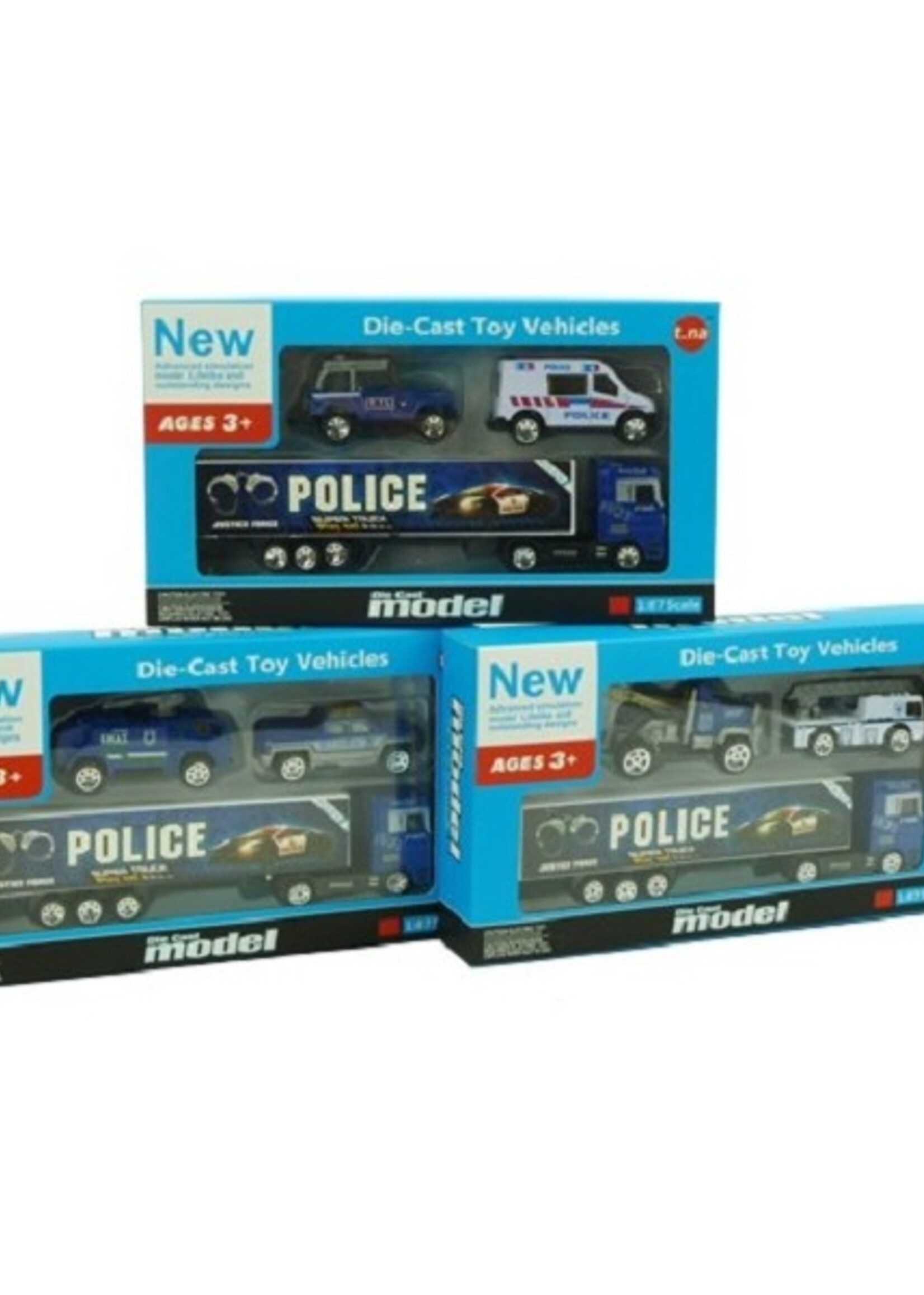 Politievoertuigen 1:87 3st in blister 3 verschillende uitvoeringen