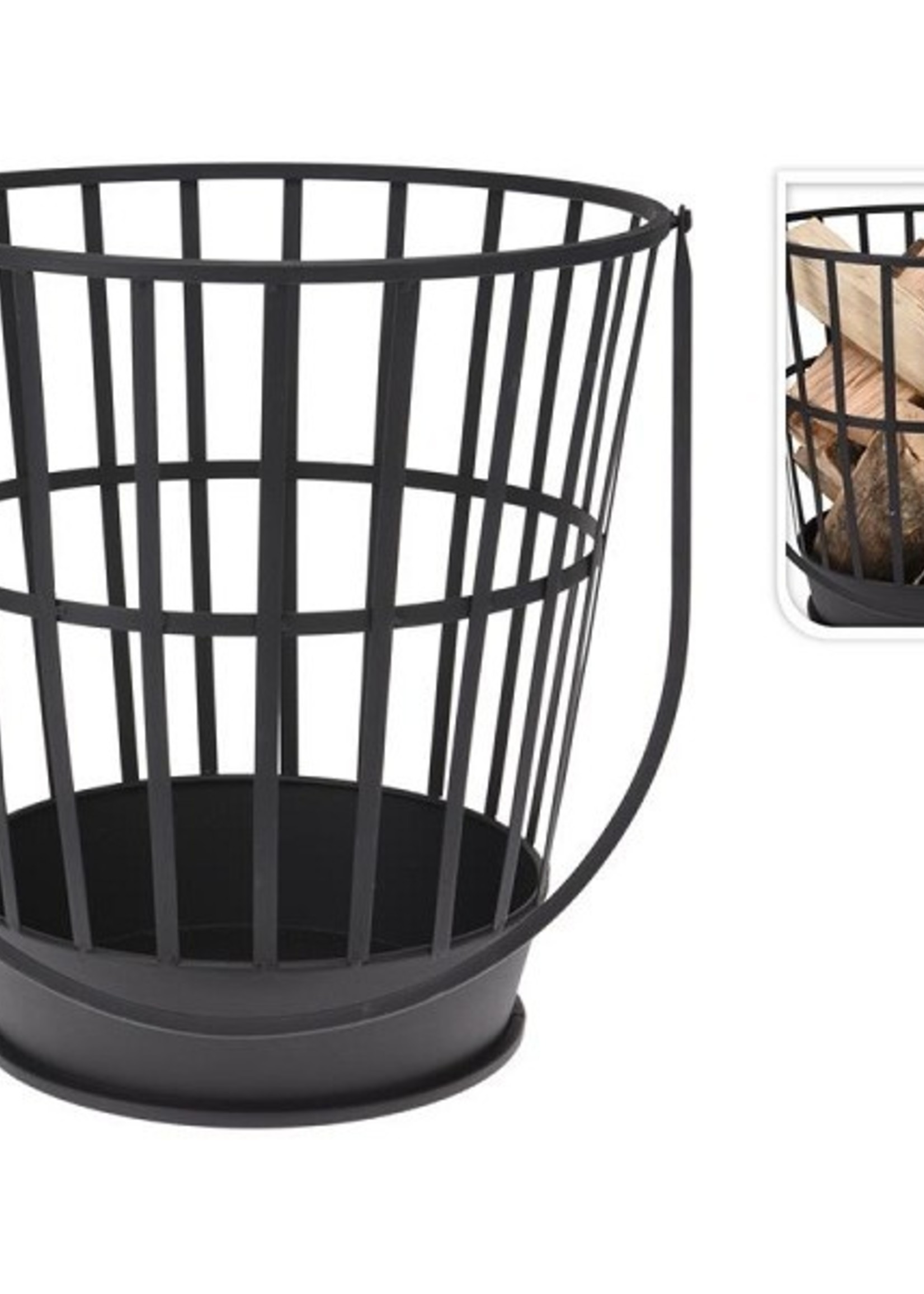 Vuurkorf metaal met hengsel ( exclusief blokken )