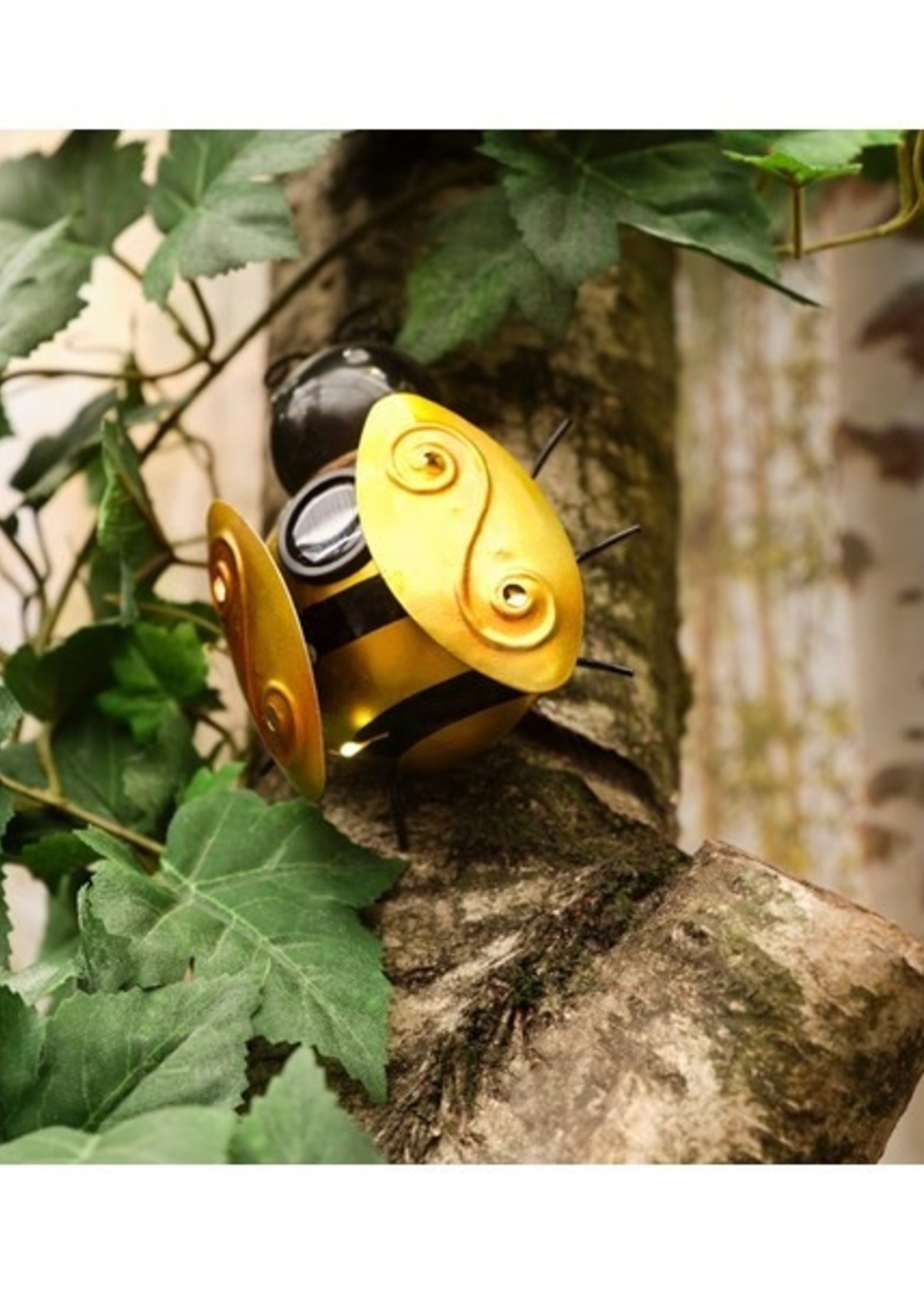 Lumineo LED Solar Bij wanddecoratie L5-W13-H14.5cm met 6 uurs timer en schakelaar