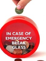 Spaarpot "in case of emergency" 12x5cm