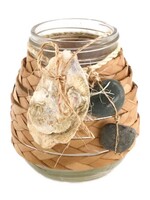 Dijk Natural Collections theelichthouder met touw en schelp decoratie