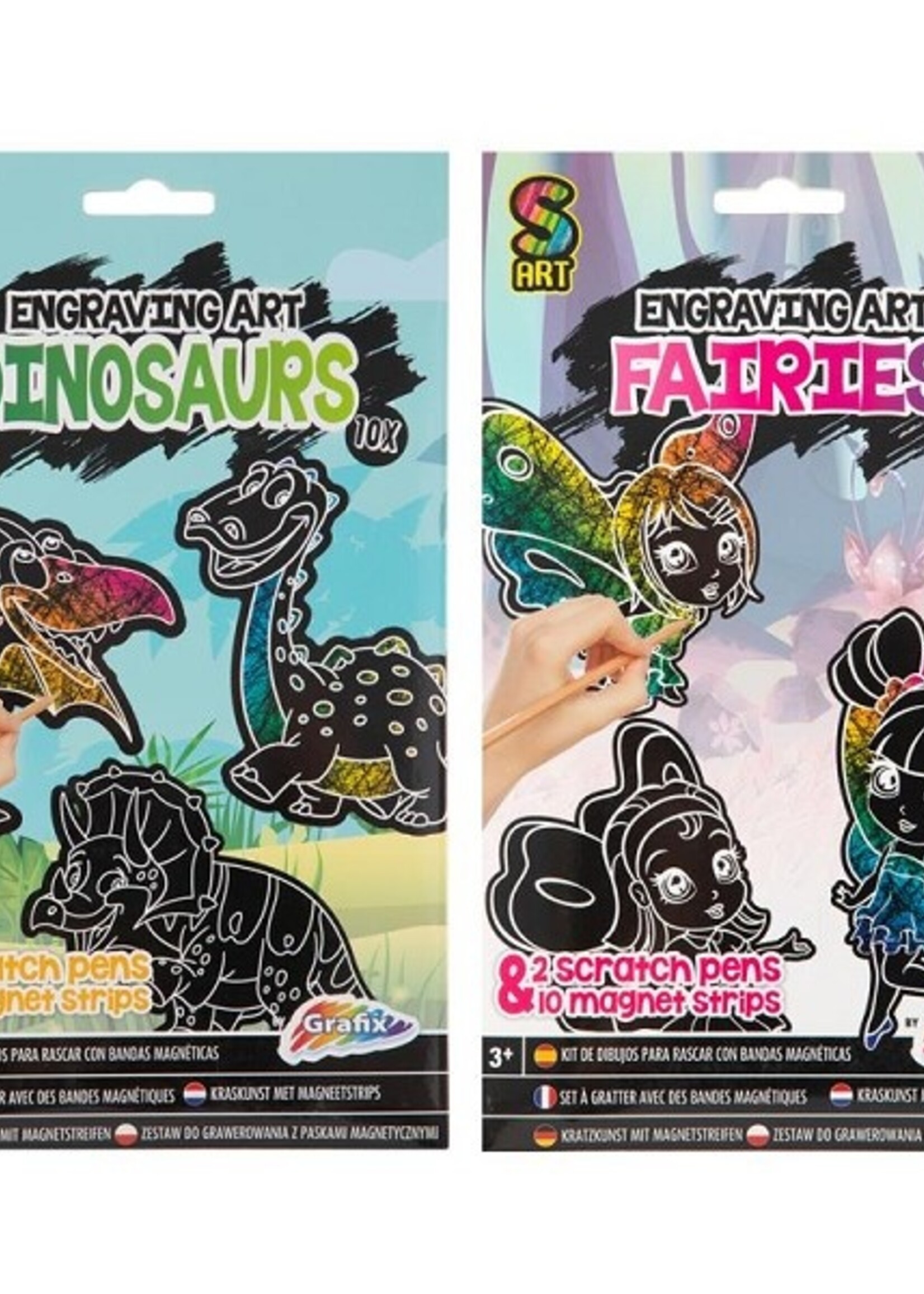 Grafix Kraskunst 10 vel Fee of Dino 25x15cm per stuk