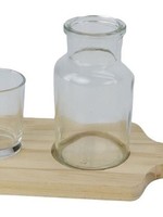 Decoplank met vaas en theelicht 27cm