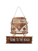 Deurhanger bus gone to the beach hout 31x19cm