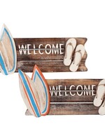 Welcome bord surfplank/slipper hout 50x18cm