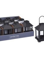 Theelichthouder lantaarn metaal 11,5x9x8cm zwart per stuk