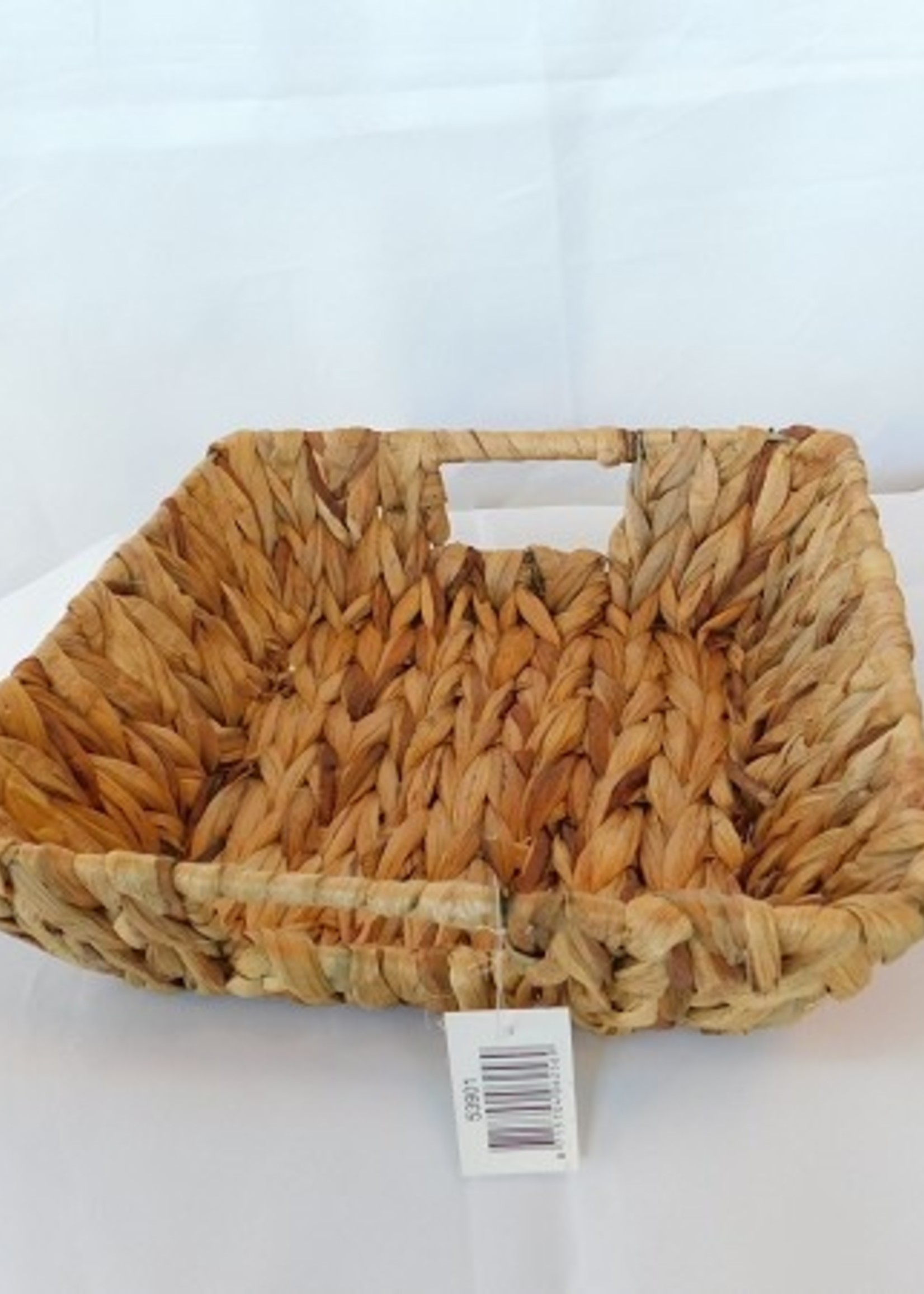 Mand Hyacint vierkant met stof bekleed 25x25x8cm