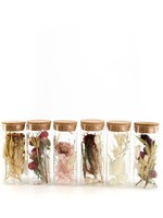 Dijk Natural Collections Pot van glas met droogbloemen Ø5x12.5cm per stuk