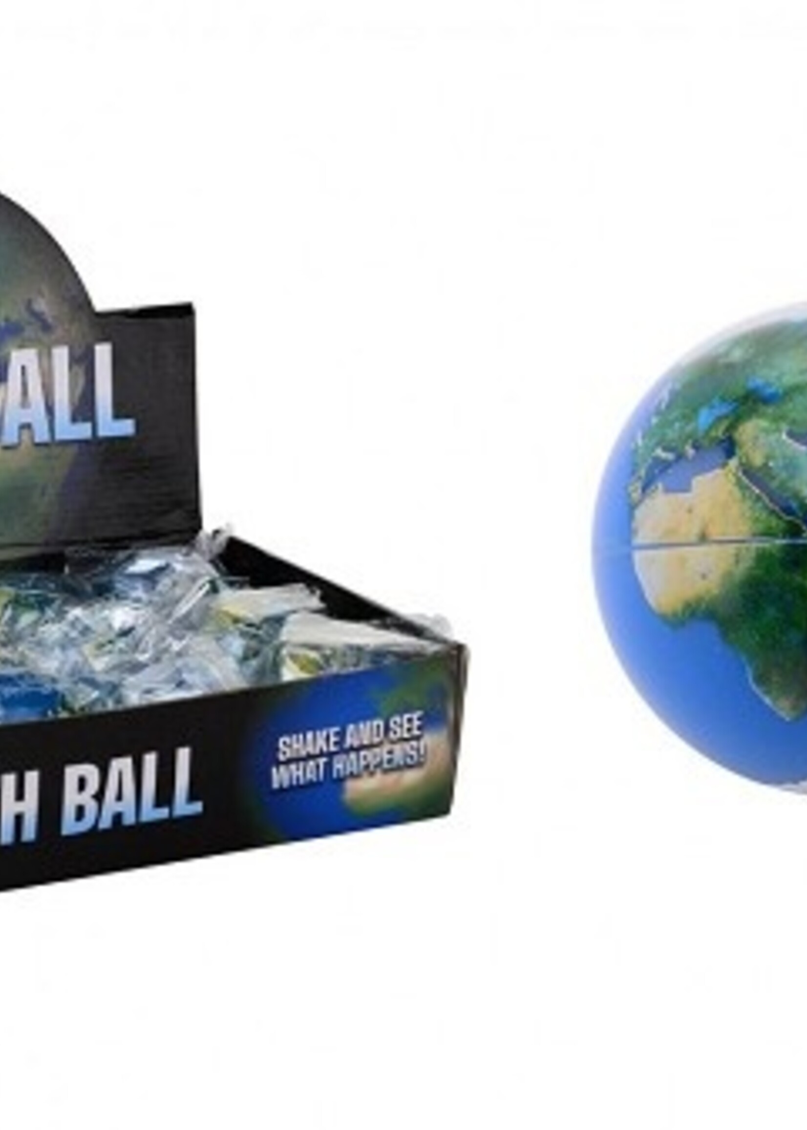 John Toy Globe glitter stuiterbal 65mm ( per stuk )