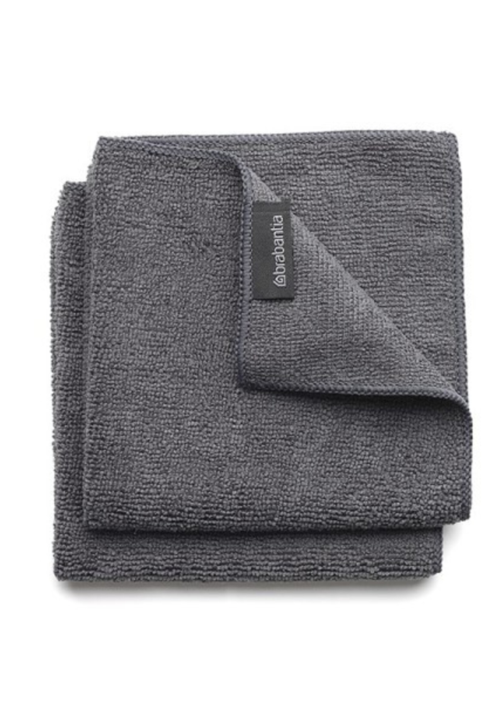 Brabantia Microvezel schoonmaakdoekjes 2 stuks donker grijs 30x30 cm