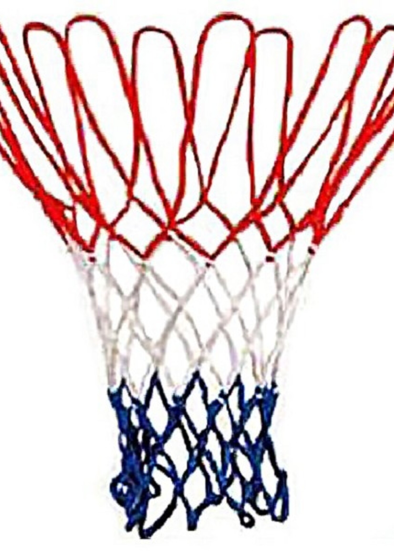 Basketbalnet rood/wit/blauw, los net, exclusief ring