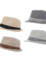 Paper straw hoed met band per stuk