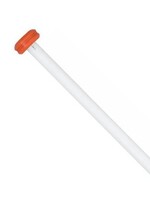 Vlaggenstok aluminium 200cm deelbaar (2x100cm) wit met oranje knop