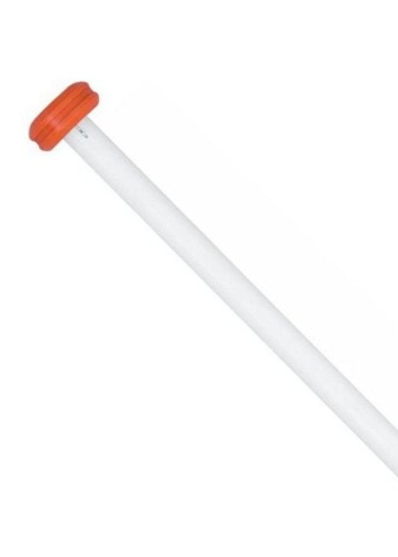 Vlaggenstok aluminium 200cm deelbaar (2x100cm) wit met oranje knop