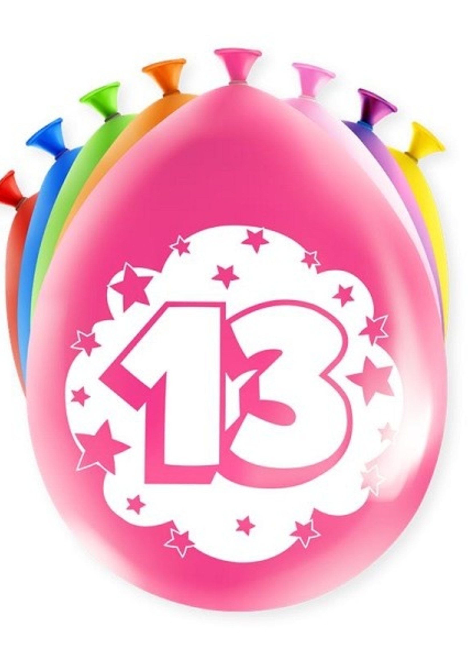 Paperdreams happy party ballon - 13 jaar 8 stuks