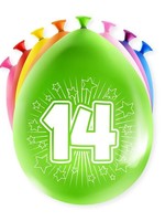 Paperdreams Happy party ballon - 14 jaar 8 stuks