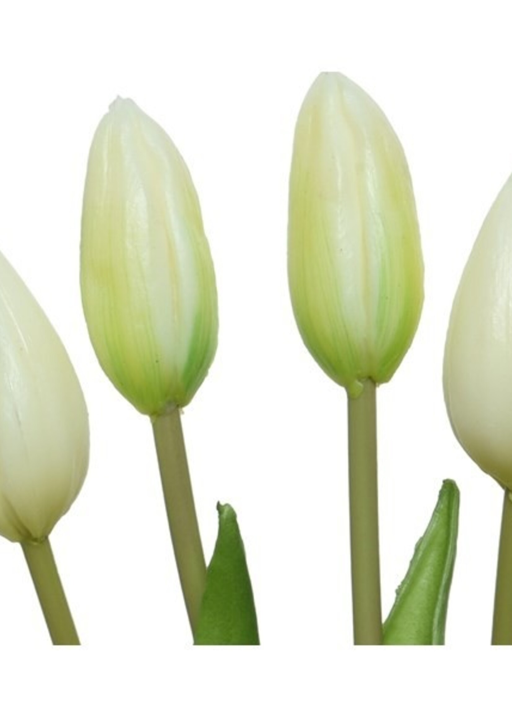 Decoris Tulp op steel pvc creme 10x10xH40cm