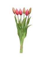 Decoris Tulp op steel pvc fuchsia 10x10xH40cm