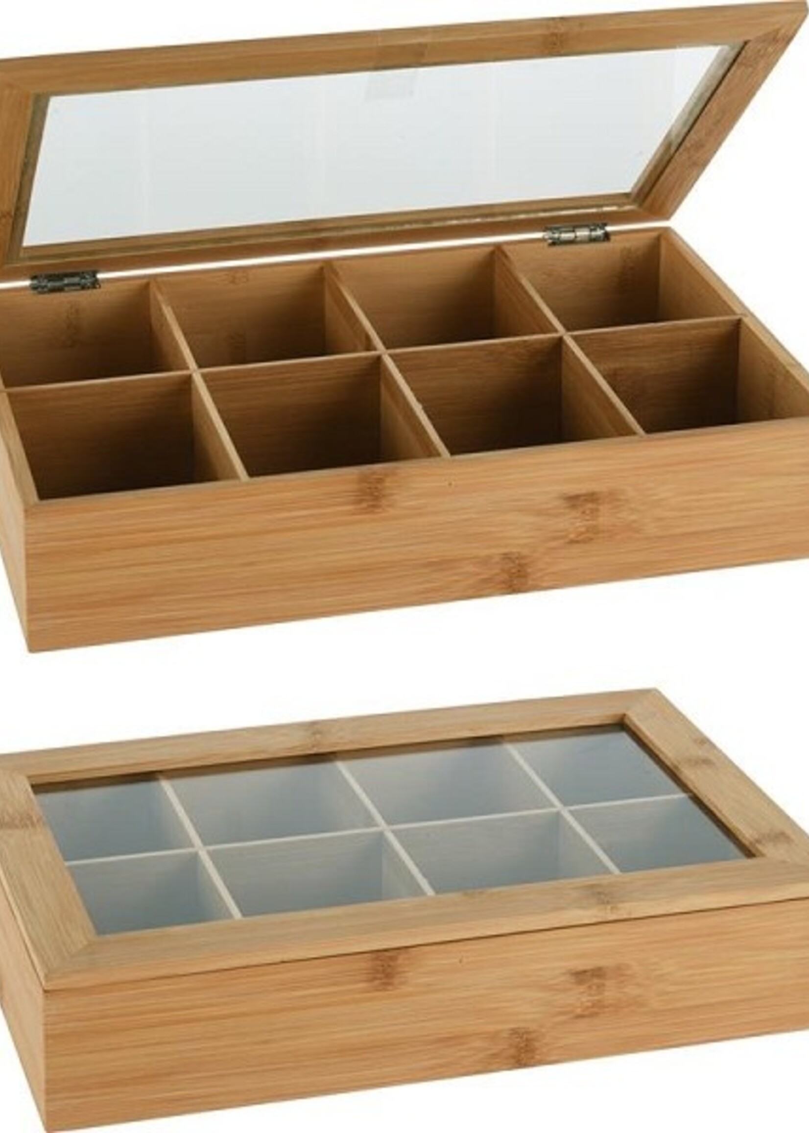 Theekist bamboe 8vaks 32x20cm